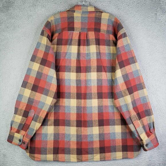 LL Bean Shirt Chamois Men’s Size XL Long Sleeve Fall Plaid Button Up Vintage - Picture 4 of 10
